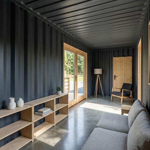 Nowoczesny Domek Modułowy z Kontenerów – Dwupoziomowy Loft 30m² - wnętrze