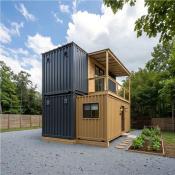 Nowoczesny Domek z Kontenerów – Styl Skandynawski & Design - tył