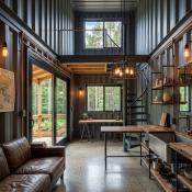 Nowoczesny Całoroczny Domek z Kontenerów - Modułowy – Industrial Chic - wnętrze